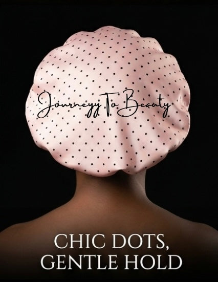 Pink & Black Polka Dot Non-Reversible Bonnet