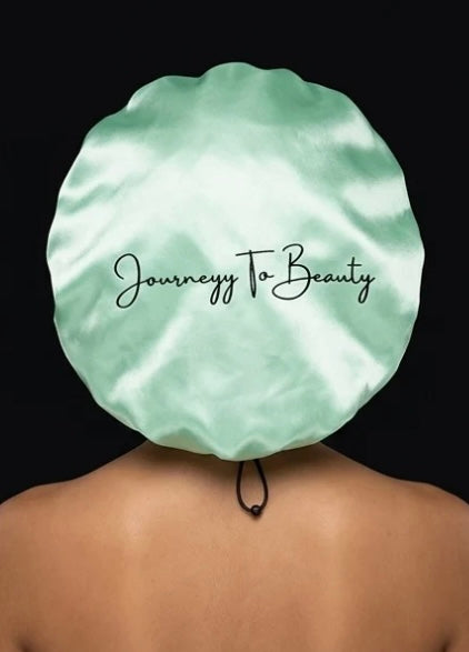 Seafoam Green & Light Green Reversible Satin Bonnet