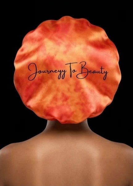 Orange Abstract Non-Reversible Bonnet