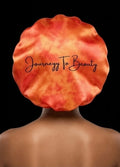 Orange Abstract Non-Reversible Bonnet